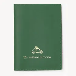Porte papiers voiture cuir femme ou homme Barnabé aime le café