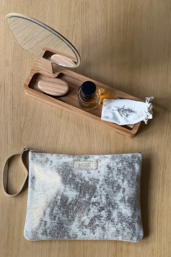 Pochette cuir - Gabrielle - Voie lactée