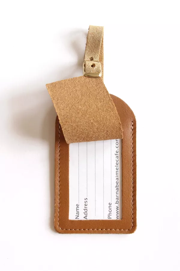 Etiquette bagage Voyage Voyage - Caramel