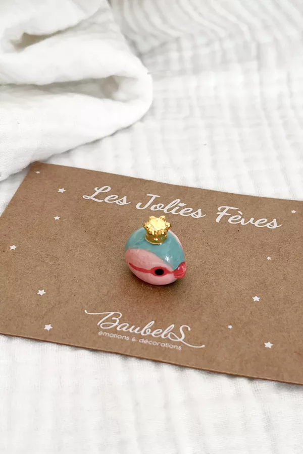 Fêve en porcelaine - Oiseau porte bonheur