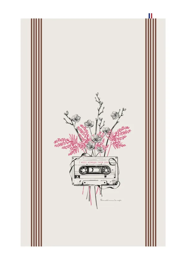 TORCHON DE CUISINE SÉRIGRAPHIÉ - K7 audio