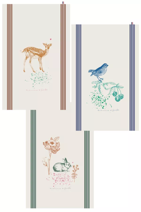 SET DE 3 TORCHONS DE CUISINE - Barnabé X Veronika Loubry