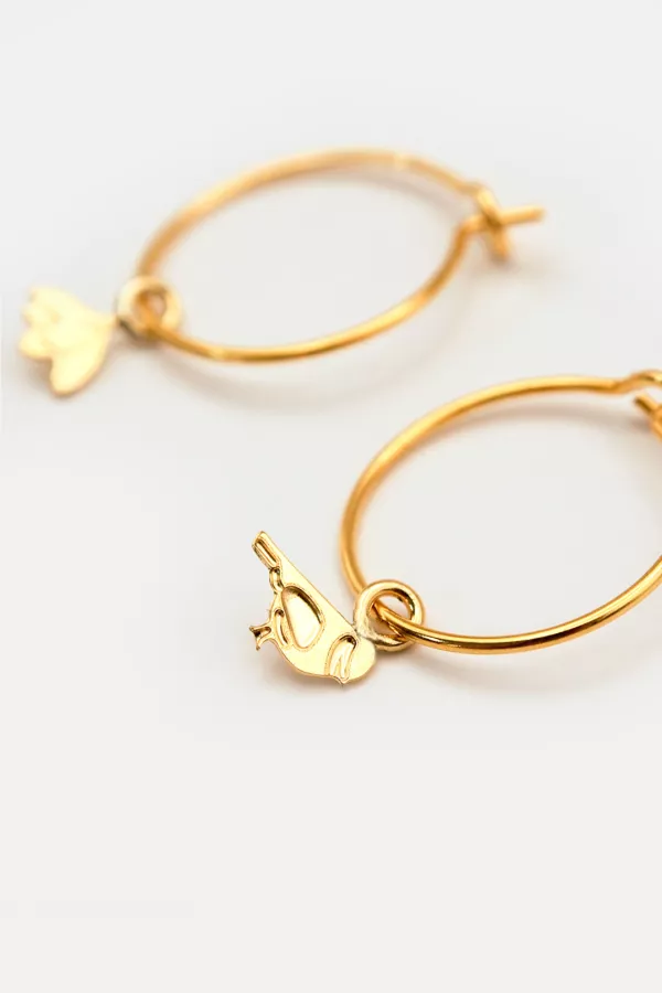 Petites créoles - Pampilles mésange et fleur