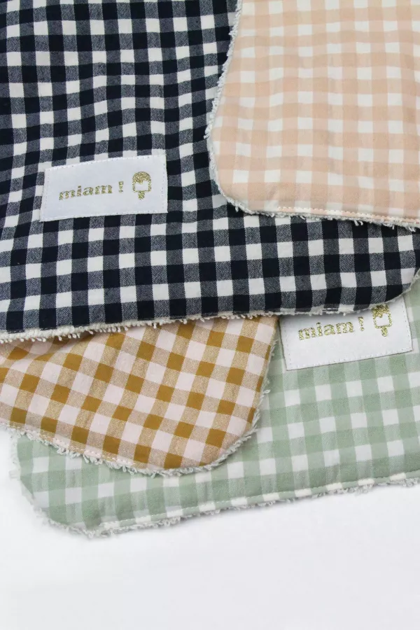 Serviette élastique vichy - Amande