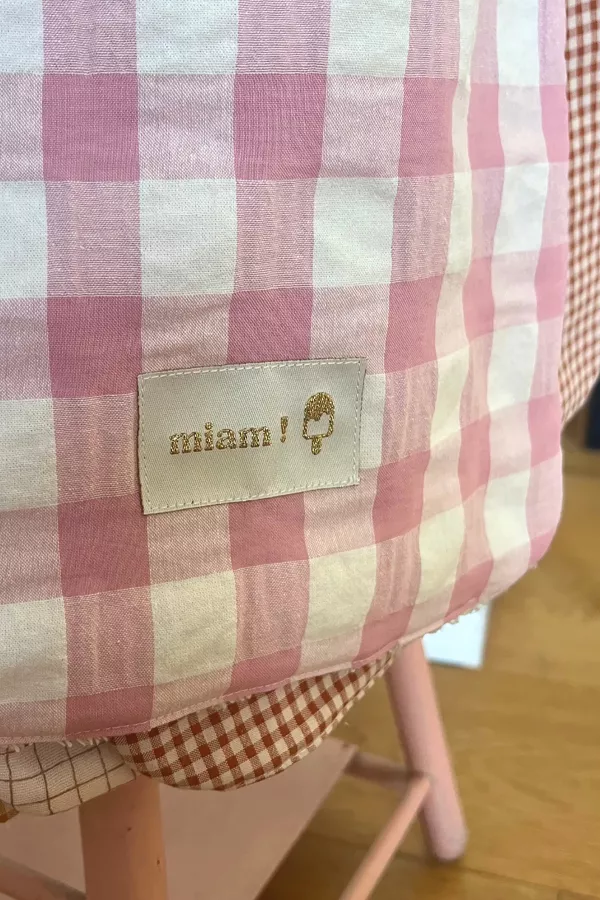 Serviette élastique vichy - Rose dragée