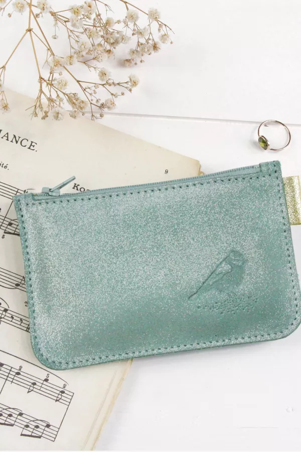 Porte monnaie pailleté - bleu Bora Bora