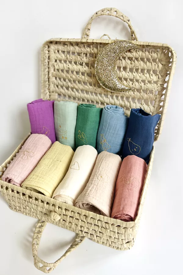 large choix lange broderie dorée lange