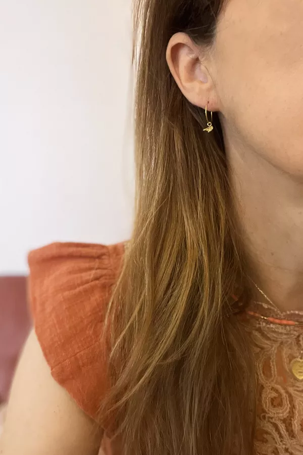 Petites créoles - Pampilles mésange et fleur