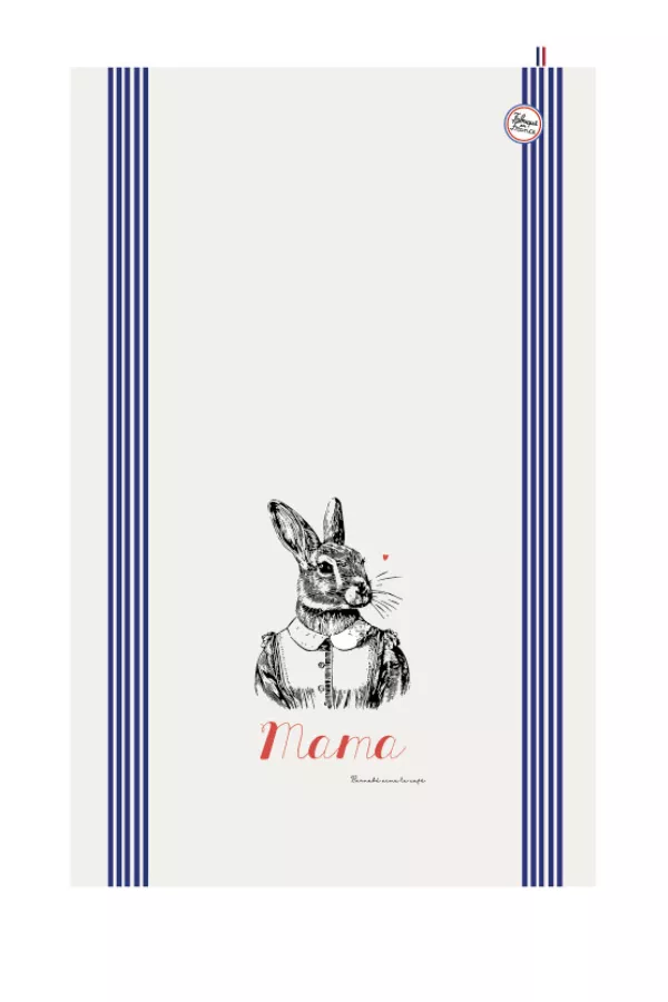 TORCHON DE CUISINE SÉRIGRAPHIÉ - Mama Lapin