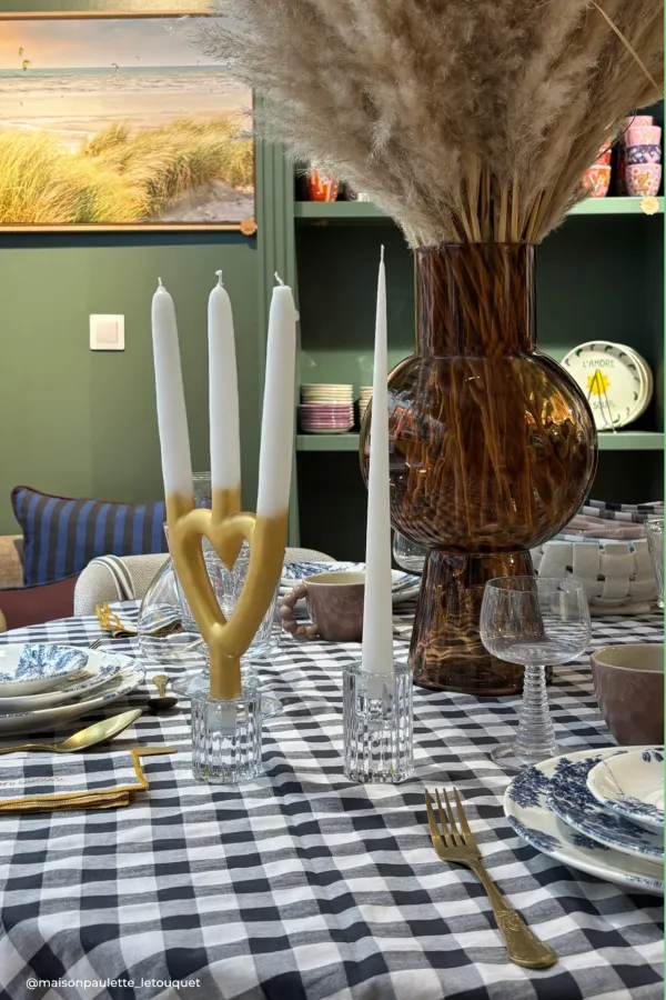 Nappe carreaux vichy - réglisse 140 x 250 cm