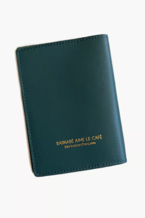 Etui Passeport cuir - teal