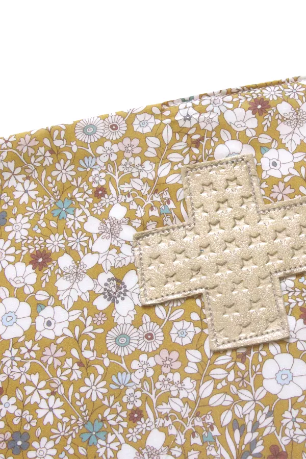 protège carnet de santé Liberty croix cuir dorée Barnabé aime le café made in  france