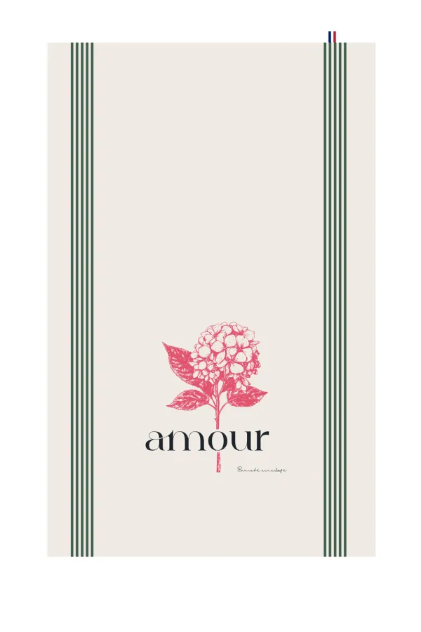TORCHON DE CUISINE SÉRIGRAPHIÉ - Hortensia