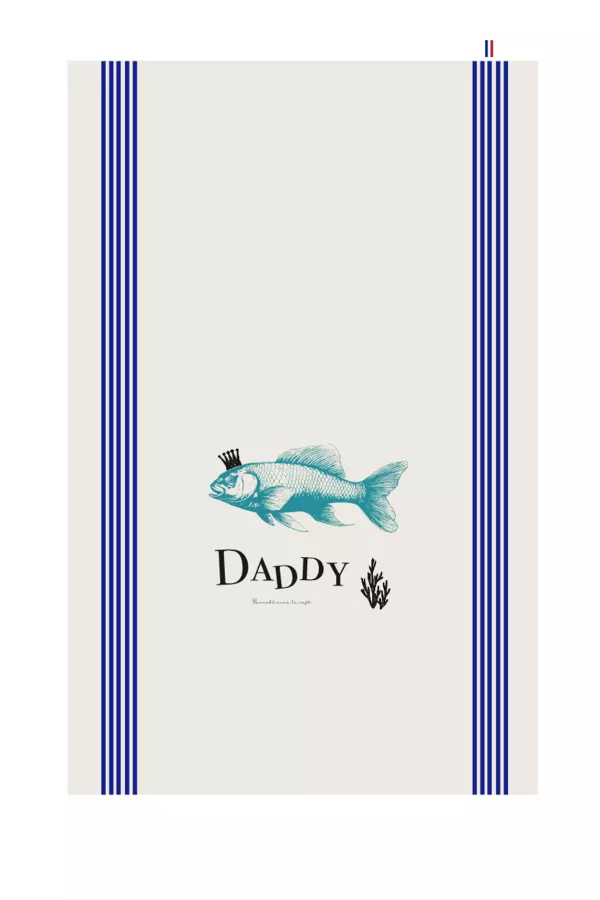 TORCHON DE CUISINE SÉRIGRAPHIÉ - Poisson roi