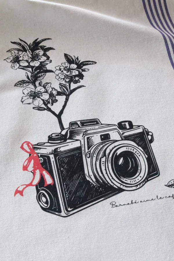 TORCHON DE CUISINE SÉRIGRAPHIÉ - appareil photo