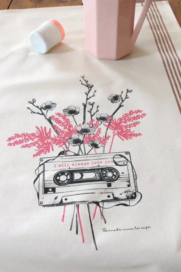 TORCHON DE CUISINE SÉRIGRAPHIÉ - K7 audio