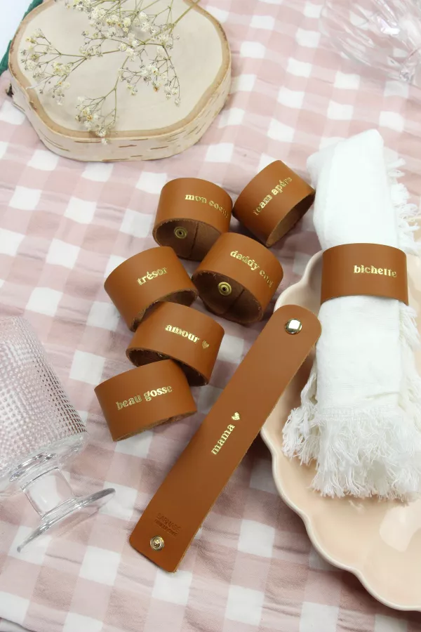 Rond de serviette en cuir - Bichette