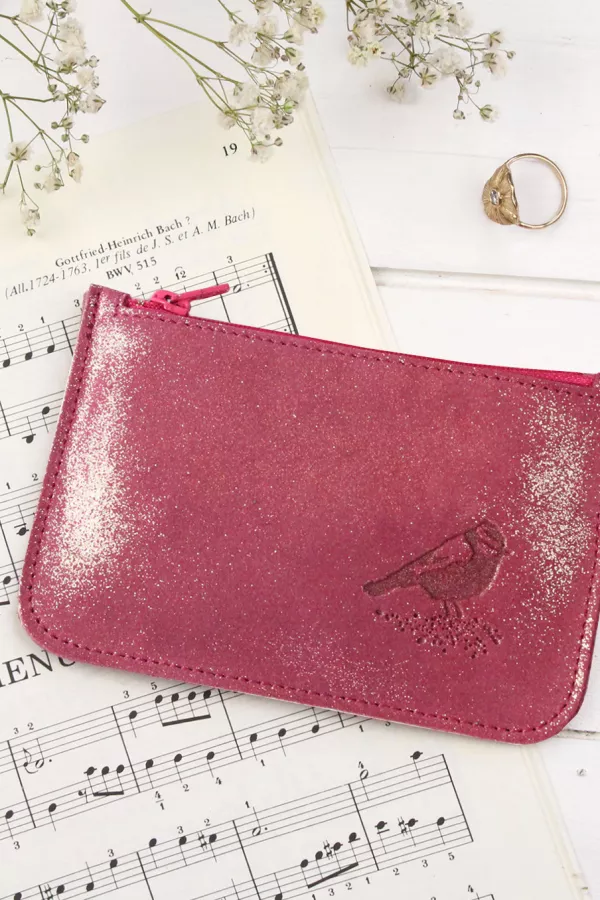 Porte monnaie pailleté - rouge Griotte
