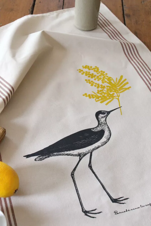 TORCHON DE CUISINE - Sérigraphie - Mimosa