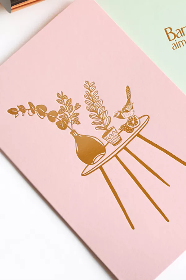 Carte + enveloppe - Dame jeanne Rose