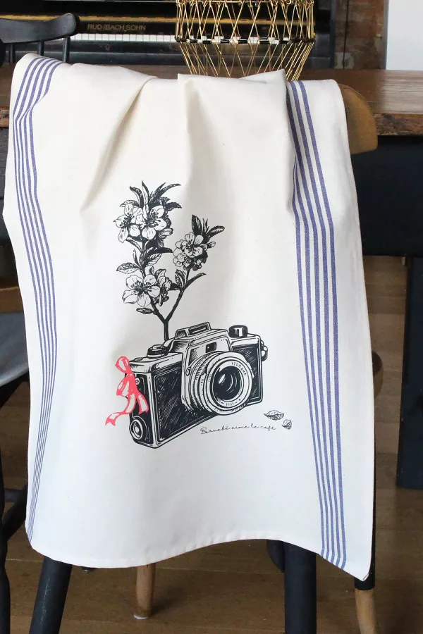 TORCHON DE CUISINE SÉRIGRAPHIÉ - appareil photo