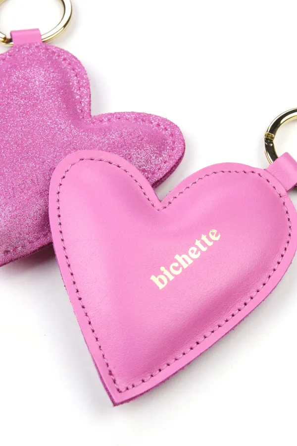 Porte clé Coeur - Framboise - Bichette