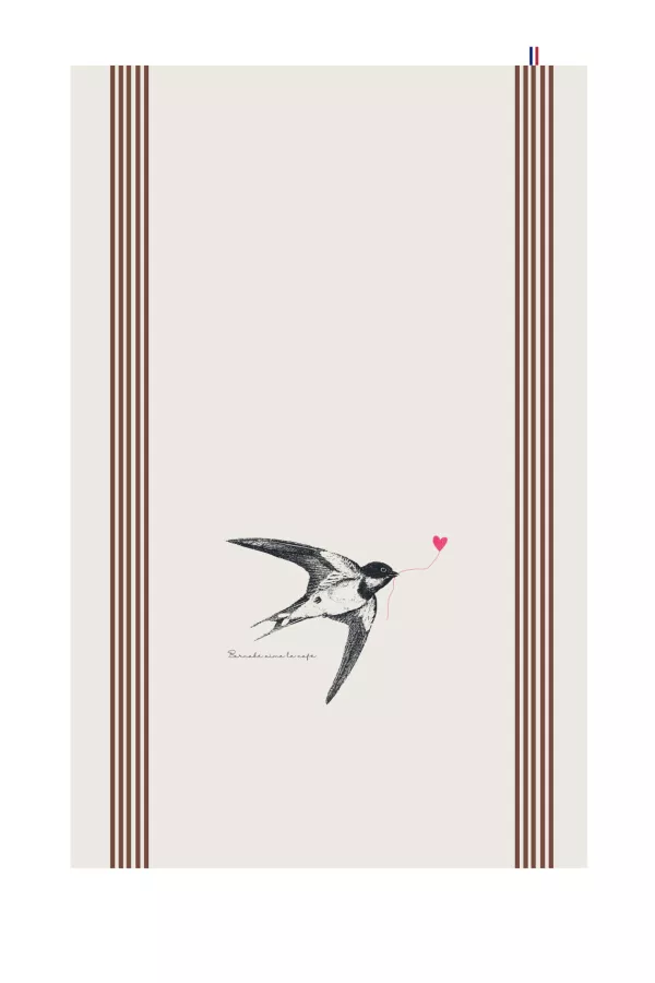 TORCHON DE CUISINE SÉRIGRAPHIÉ - Hirondelle