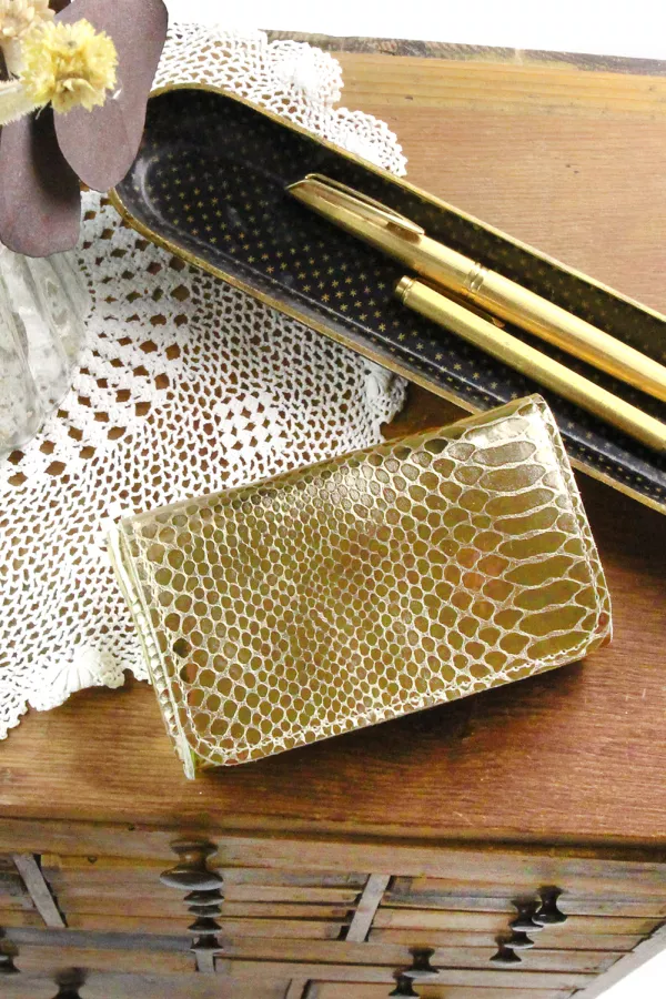 Porte monnaie Kate - Python doré