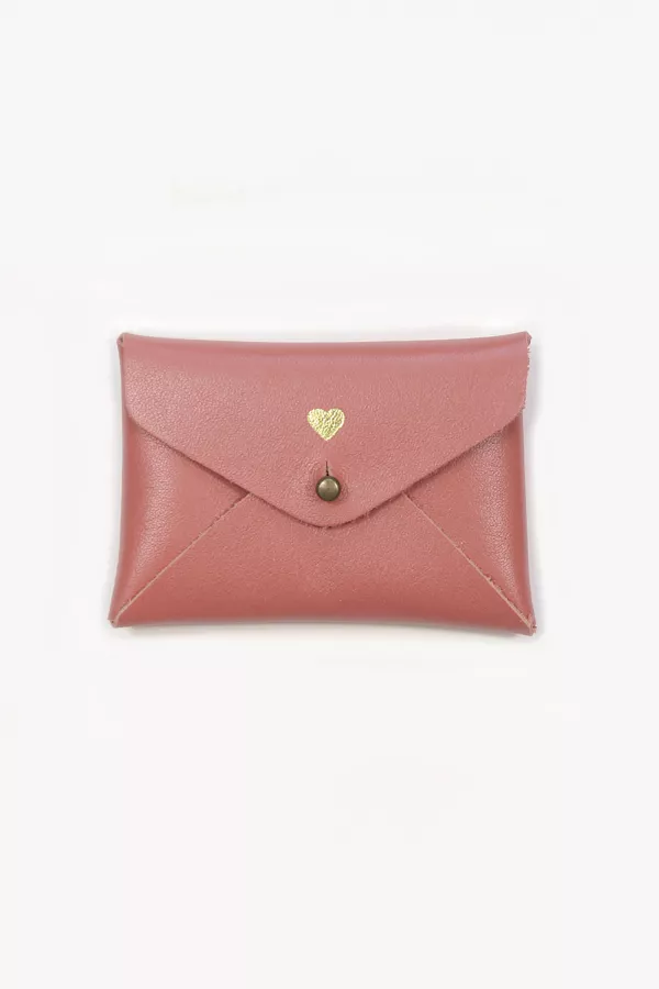 Mini pochette cuir - Coeur Pampa