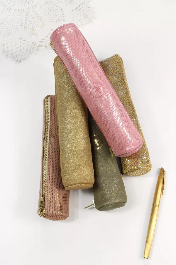 Trousse à crayons - Lézard rose