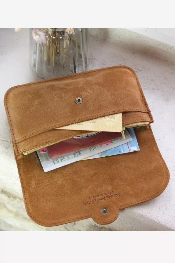 anse amovible cuir caramel chaine dorée amovible Barnabé aime le café made in France