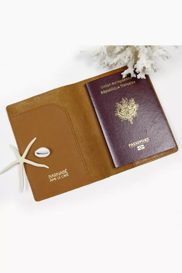 Etui Passeport cuir - Caramel