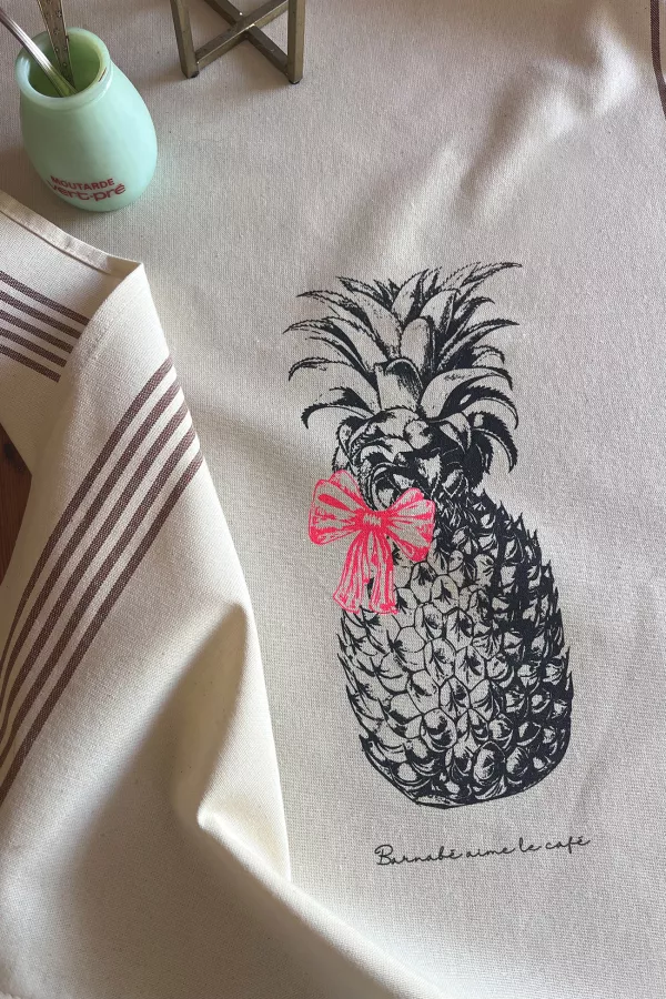 TORCHON DE CUISINE SÉRIGRAPHIÉ - Ananas