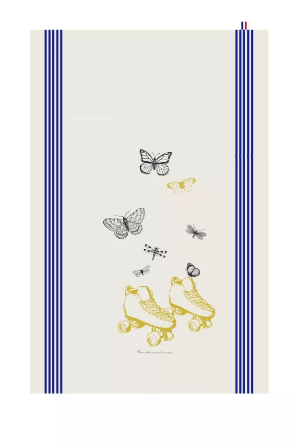 TORCHON DE CUISINE SÉRIGRAPHIÉ - Papillon