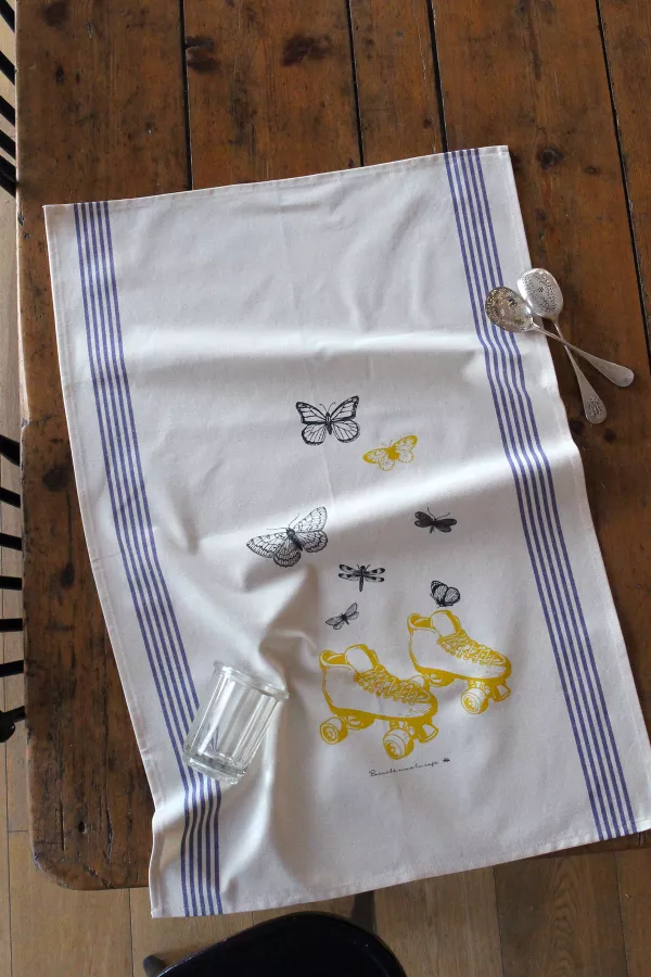 TORCHON DE CUISINE SÉRIGRAPHIÉ - Papillon