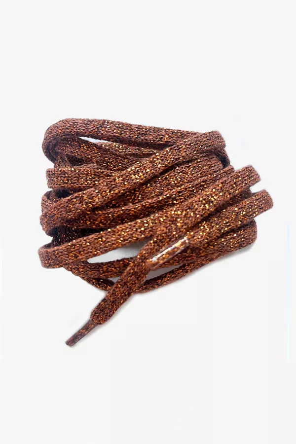 Lacets de chaussures lurex - Chameau