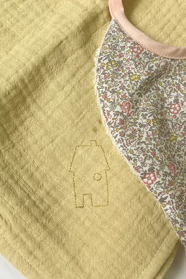 lange double gaze de coton broderie doré Barnabé aime le café