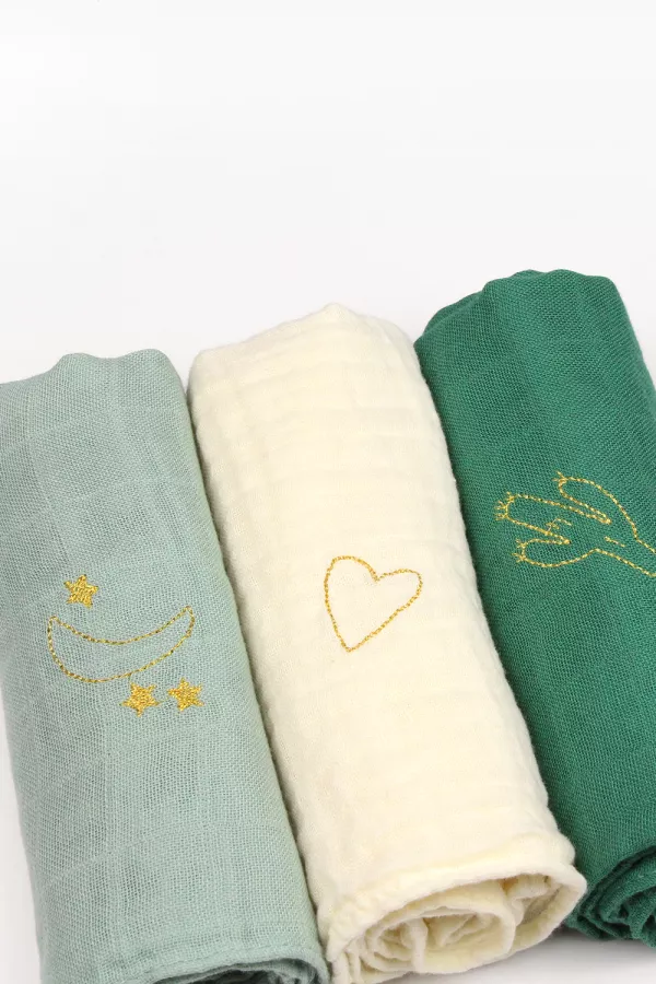 Lange bébé brodé - Sapin