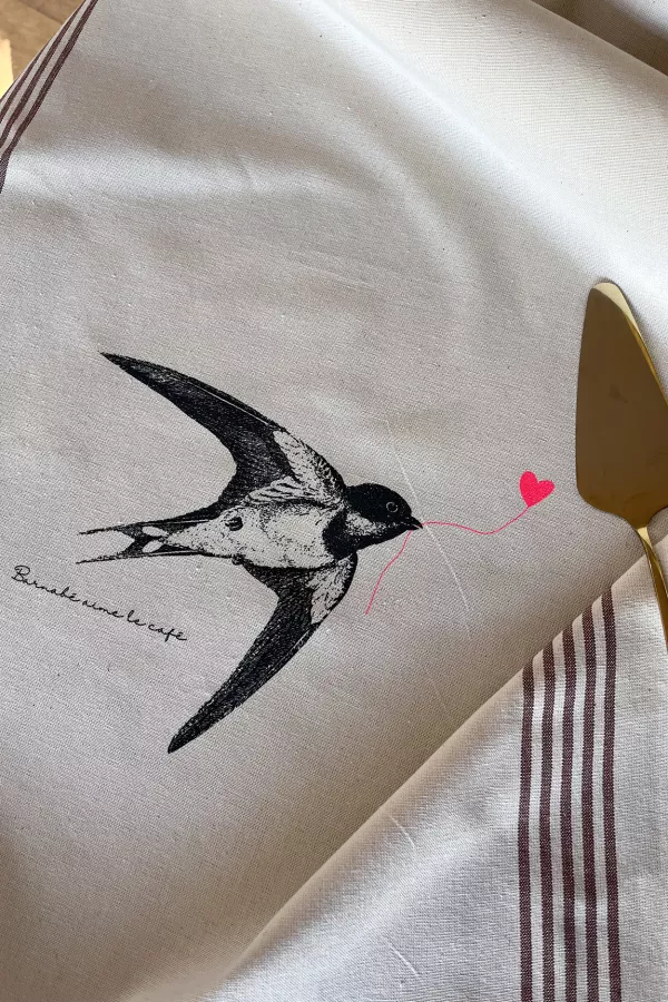 TORCHON DE CUISINE SÉRIGRAPHIÉ - Hirondelle