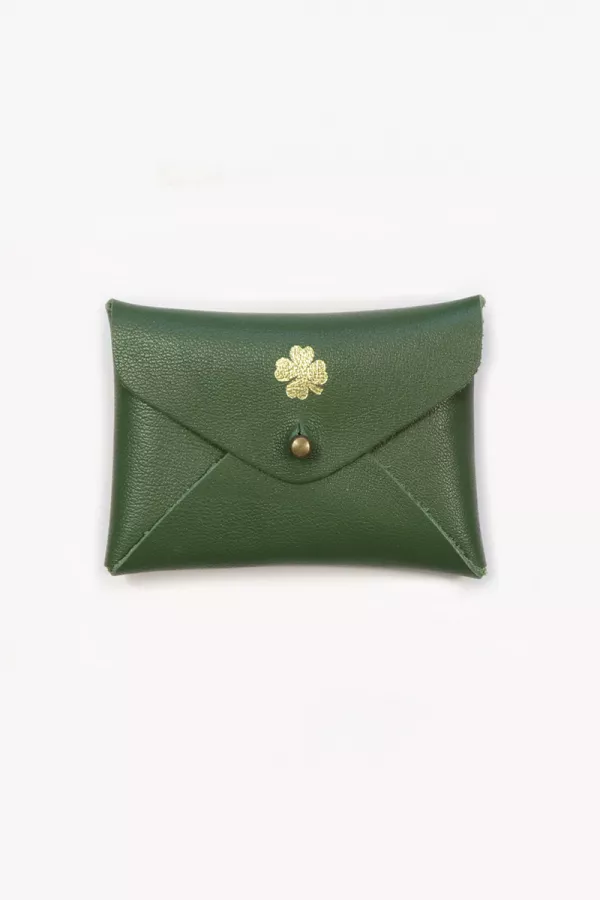 Mini pochette cuir - vert Agave