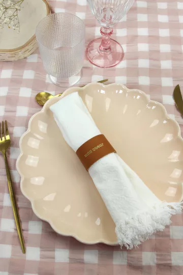 Rond de serviette en cuir - Mon coeur