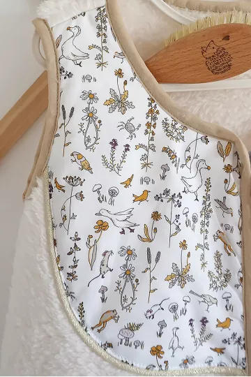 turbulette mixte polaire blanche plastron Liberty Barnabé aime le café made in france