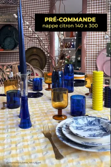 PRÉ-COMMANDE Nappe vichy - Citron 140 x 300 cm