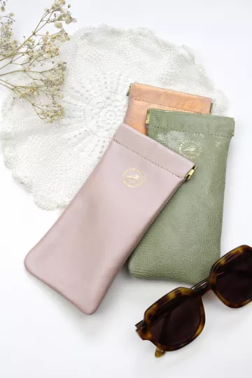 Etui lunettes - Rose nacré