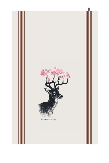 TORCHON DE CUISINE SÉRIGRAPHIÉ - cerf