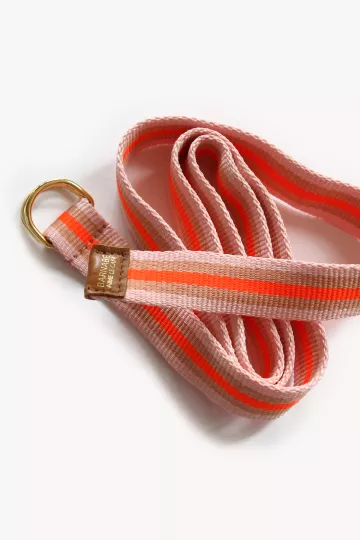 Ceinture sangle - rose & corail fluo