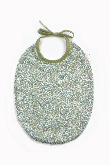 Bavoir Barnabé aime le café éponge Liberty coloris vert