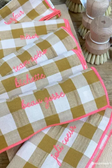 Serviette de Table moutarde - set de 6 - moutarde