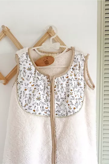 turbulette mixte polaire blanche plastron Liberty Barnabé aime le café made in france