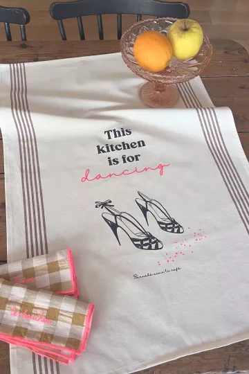 TORCHON DE CUISINE SÉRIGRAPHIÉ - Dancing